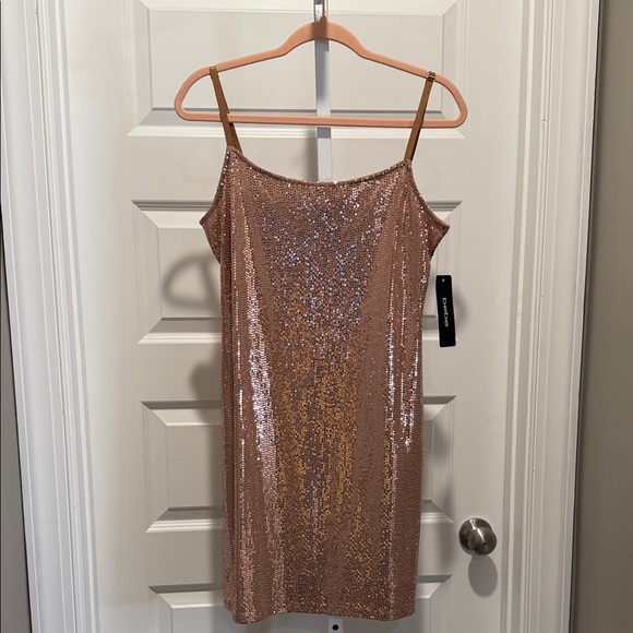 NWT Bebe Sequin Spaghetti Strap Dress Size Large - Picture 1 of 6